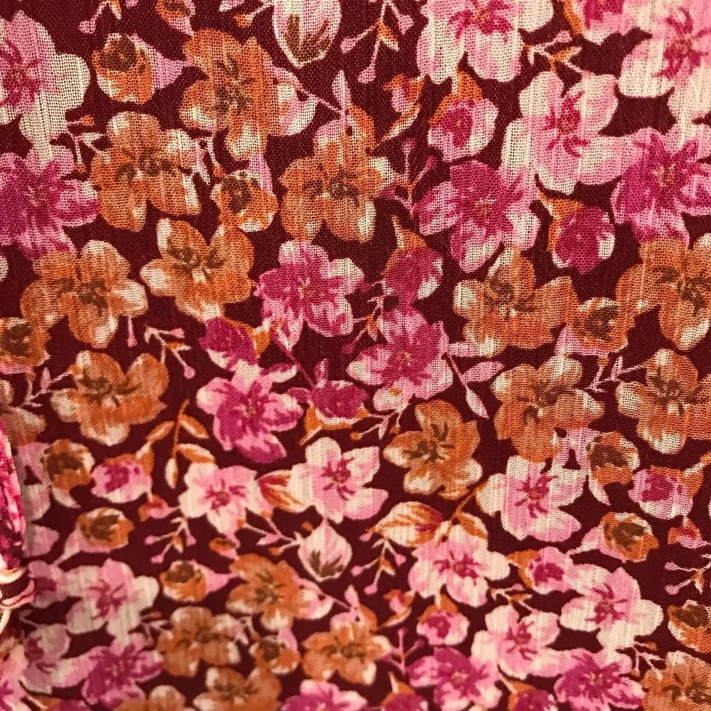 NWT Miami Floral Pink Boho Long Sleeve Mini Dress size medium